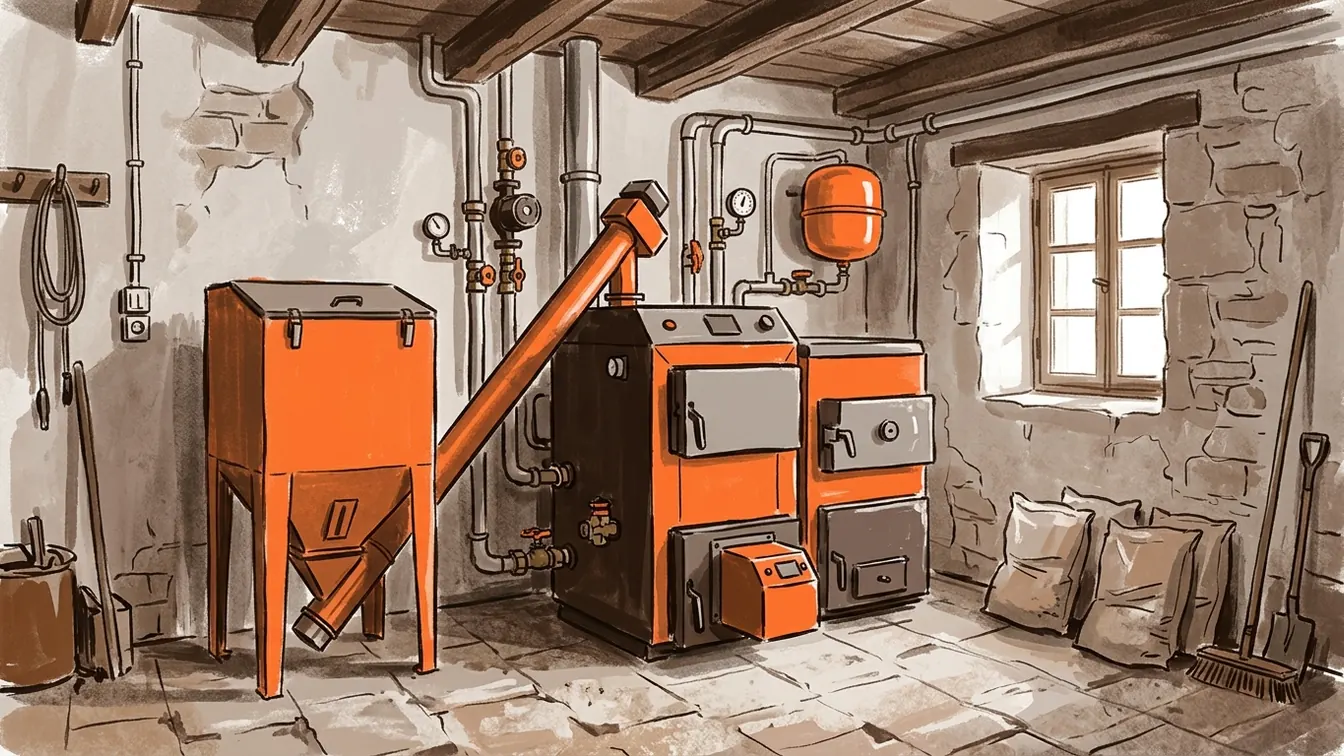 Chaudière à granulés Loki MK2 installée dans une maison française
