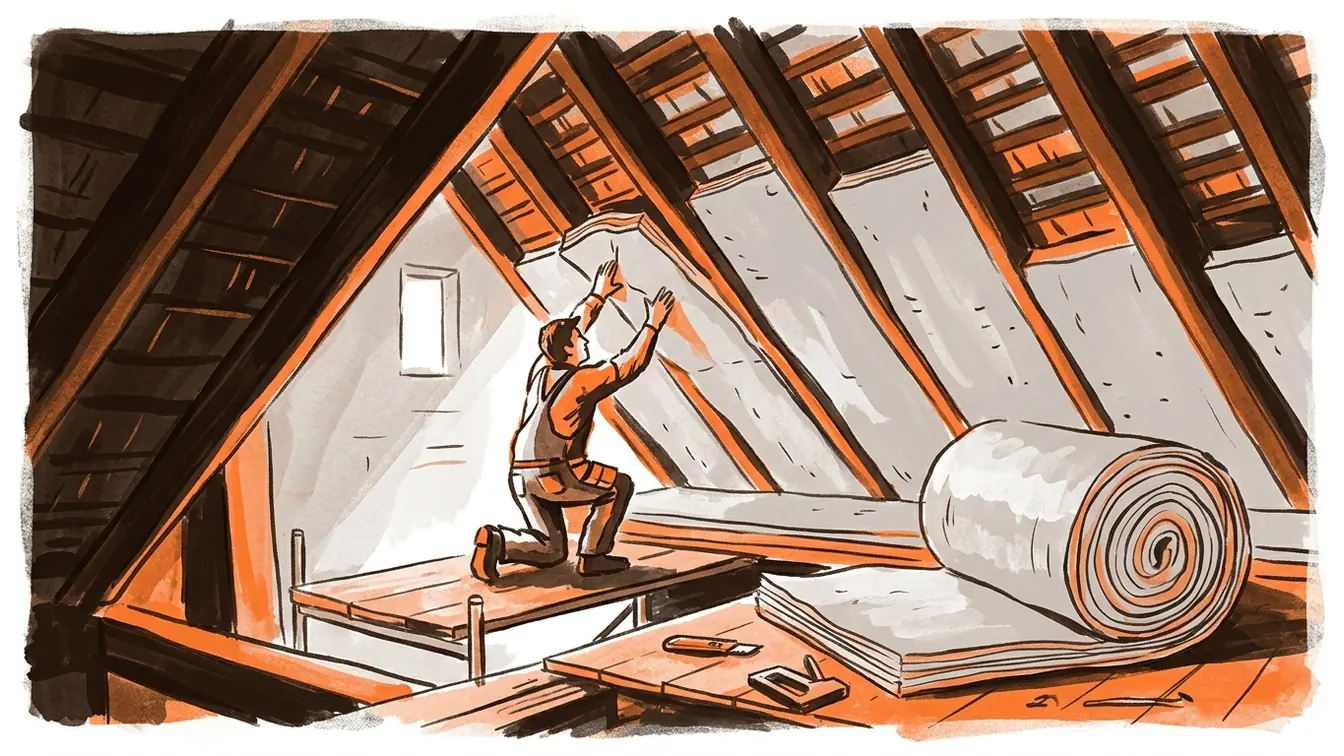 Pose du Triso Super 12 sous les rampants d’une toiture en rénovation