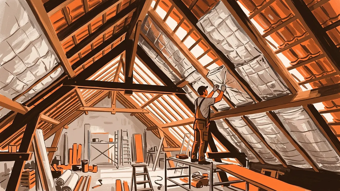 Pose de Triso-Toiture sous les rampants d’une toiture en rénovation